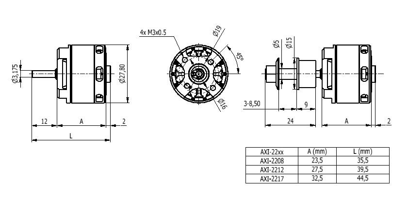 AXI 2212/20 V2 střídavý motor | pkmodelar.cz