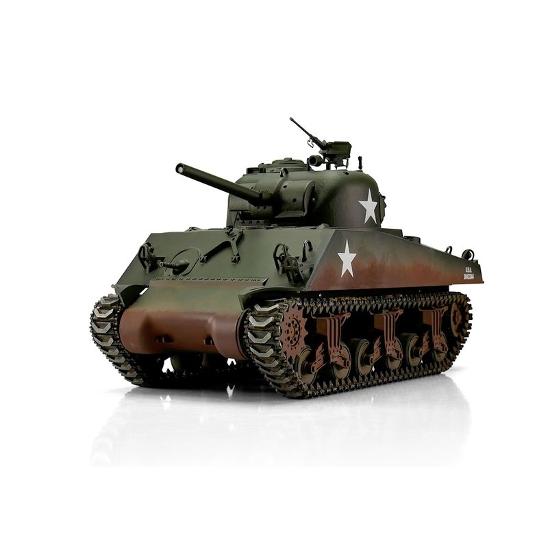 TORRO tank PRO 1/16 RC M4A3 Sherman 75mm zelená kamufláž - infra IR | pkmodelar.cz