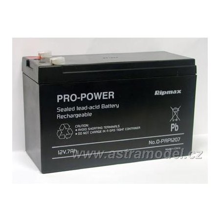 Olověná baterie Pro-Power 12V 7Ah | pkmodelar.cz