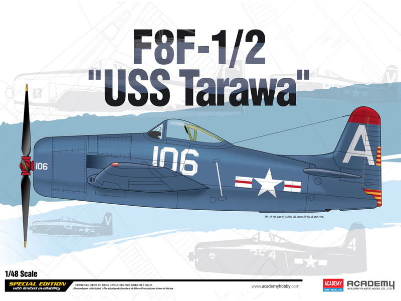 Plastikový model letadla Academy 12313  F8F-1/2 "USS Tarawa" 1:48