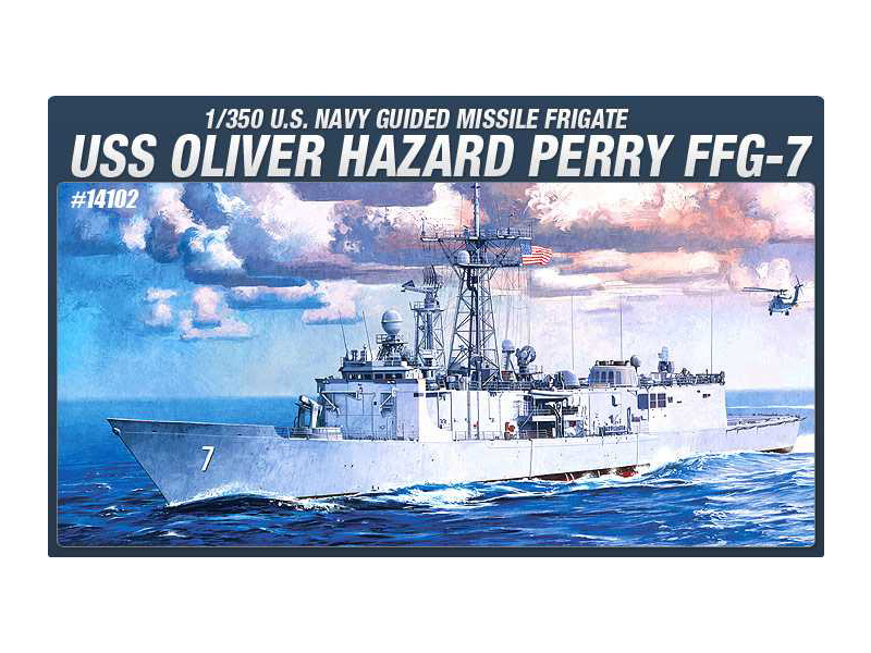 Plastikový model lodě Academy 14102 USS Olivier Hazard Perry FFG-7 (1:350)