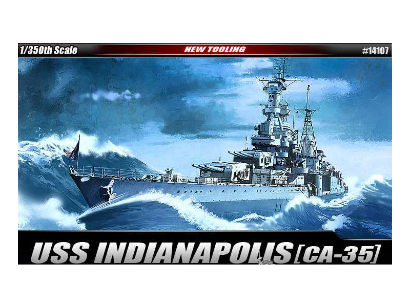 Plastikový model lodě Academy 14107 USS CA-35 Indianapolis (1:350)