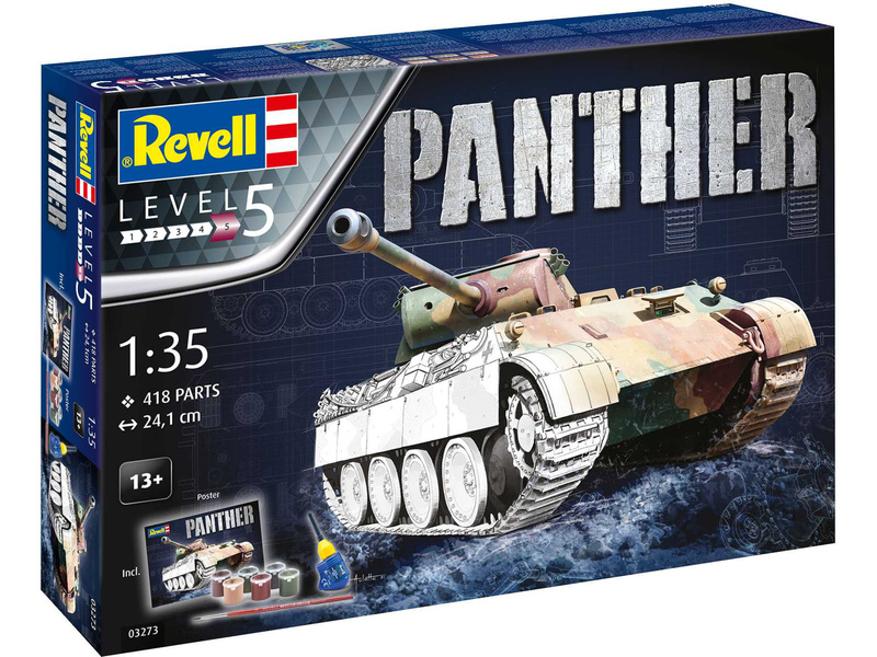 Plastikový model tanku Revell 03273 Panther Ausf. D (1:35) (giftset)