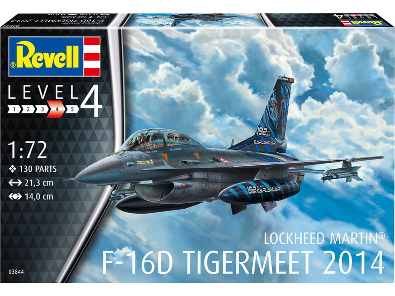 Plastikový model letadla Revell 03844 Lockheed Martin F-16D Tigermeet 2014 (1:72)