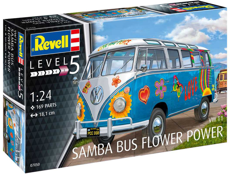 Plastikový model auta Revell 07050 VW T1 Samba Bus Flower Power (1:24)