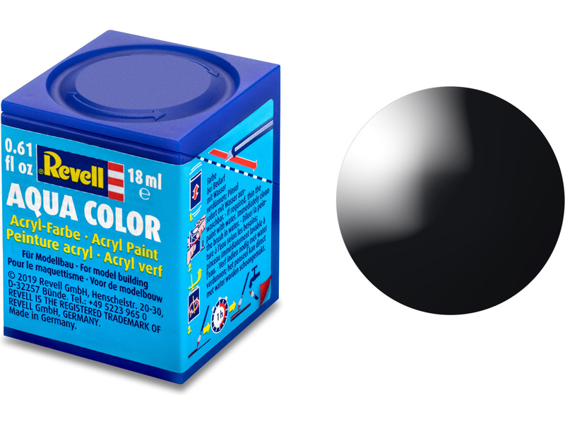 Barva Revell akrylová - 36107:leská černá (black gloss) č.7 | pkmodelar.cz
