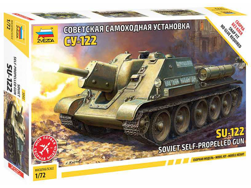 Plastikový model tanku Zvezda 5043 Snap Kit SU-122 Tank 1:72