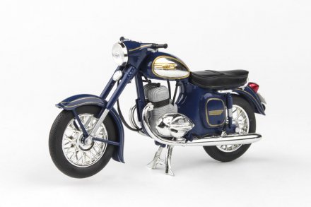 Model motocyklu Jawa 350 Kývačka Automatic (1966) Modrá Kobaltová 1:18 