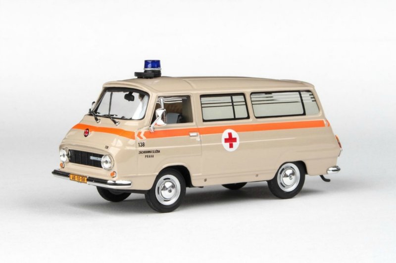 Škoda 1203 (1974) 1:43 - Sanitka - Záchranka | pkmodelar.cz