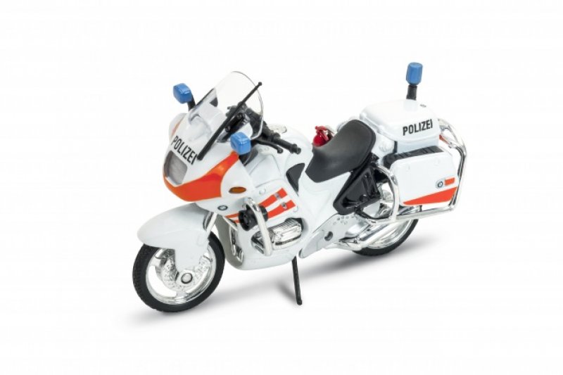 Model motocyklu BMW R1100 RT Polizei (bílá) 1:18 | pkmodelar.cz