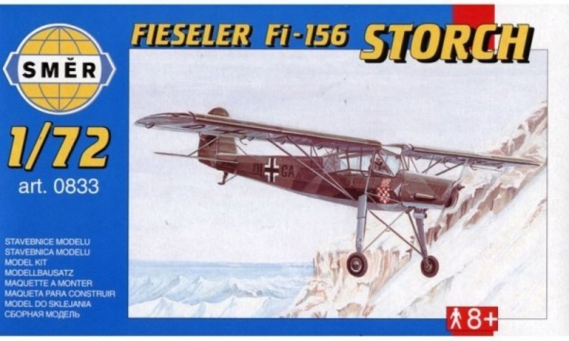 Plastikový model letadla Směr 0833 Fieseler Fi-156 Storch 1:72 | pkmodelar.cz