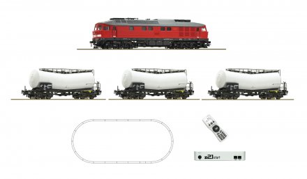 ROCO 51340 H0 Digitální set - vlak s lokomotivou BR232 DB s kolejemi s podložím