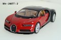 Model auta Welly 1:24 Bugatti Chiron čreveno-černý | pkmodelar.cz