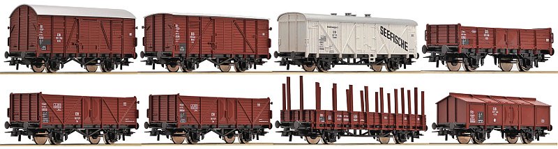 ROCO 44002 H0 8ks Krytý / otevřený nákladní vůz, DB, Ep.III | pkmodelar.cz