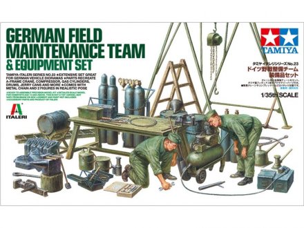 Tamiya 37023 German Field Maintenance Team & Equipment Set 1:35