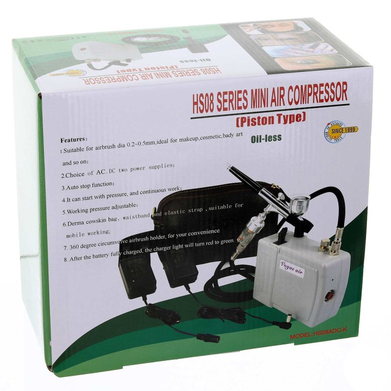 Mini KOMPRESOR pro Airbrush + Airbrush 0,2 + Hadice + Filtr - HS08AC-SKF | pkmodelar.cz