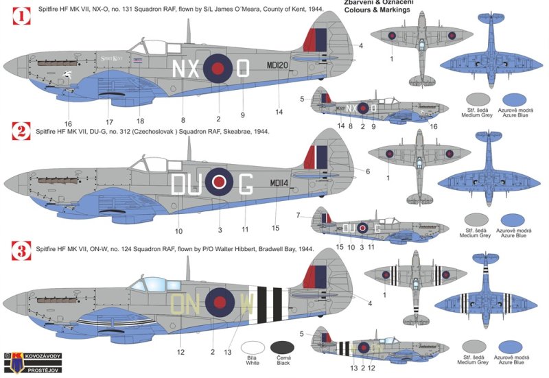 KPM0479 Spitfire HF Mk.VII Grey camo 1:72 | pkmodelar.cz