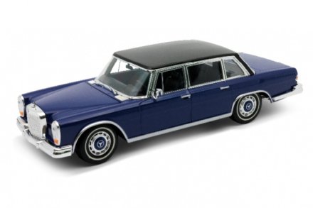 Model auta Welly 1:24 1963 Mercedes Benz 600 tmavá modrá