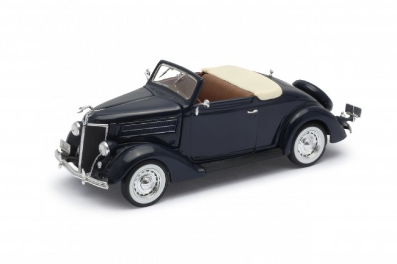 Model auta Welly Ford 1936 DeLuxe Cabrio (černá) 1:24 | pkmodelar.cz