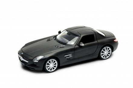 Model auta Welly Mercedes-Benz SLS AMG (matná černá) 1:24