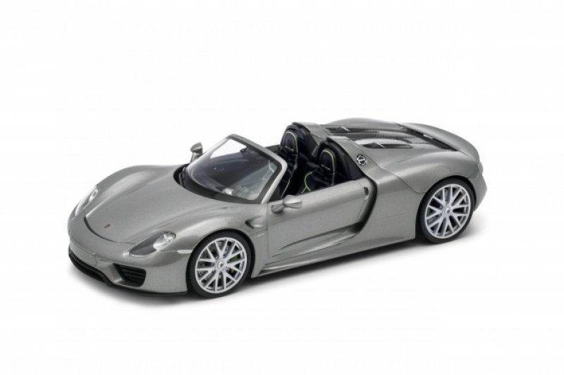 Model auta Welly Porsche 918 Spyder (stříbrá) 1:24 | pkmodelar.cz