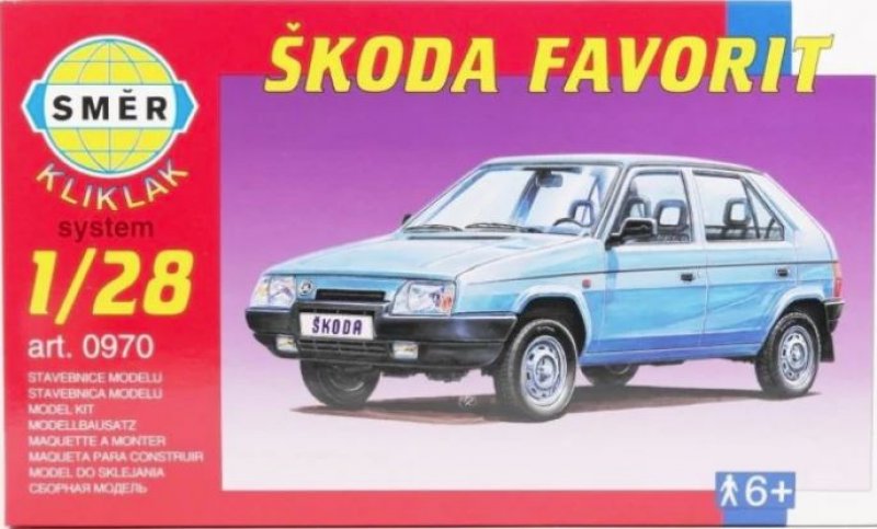 Plastikový model auta Směr 0970 Škoda Favorit 1:28 | pkmodelar.cz