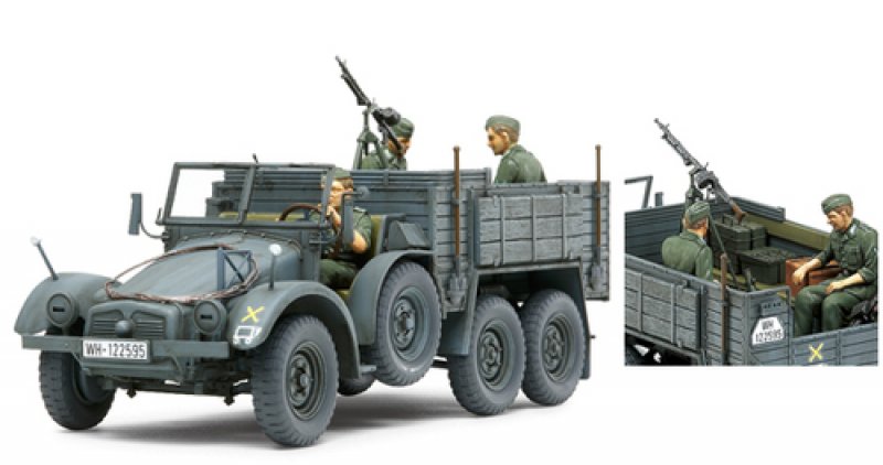 Plastikový model vojenské techniky Tamiya 35317 6X4 Truck Krupp Protze (Kfz.70) Personnel Carrier 1:35 | pkmodelar.cz