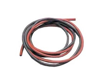 Silikonový kabel 4,1qmm, 11AWG, 2x1metr, černý a červený