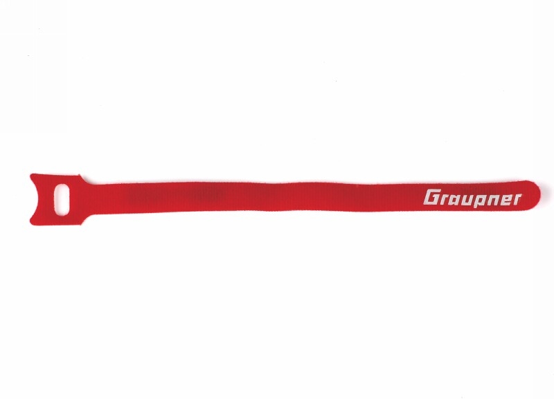 Stahovací pásek suchým zipem 200mm GRAUPNER , červený (10 ks)