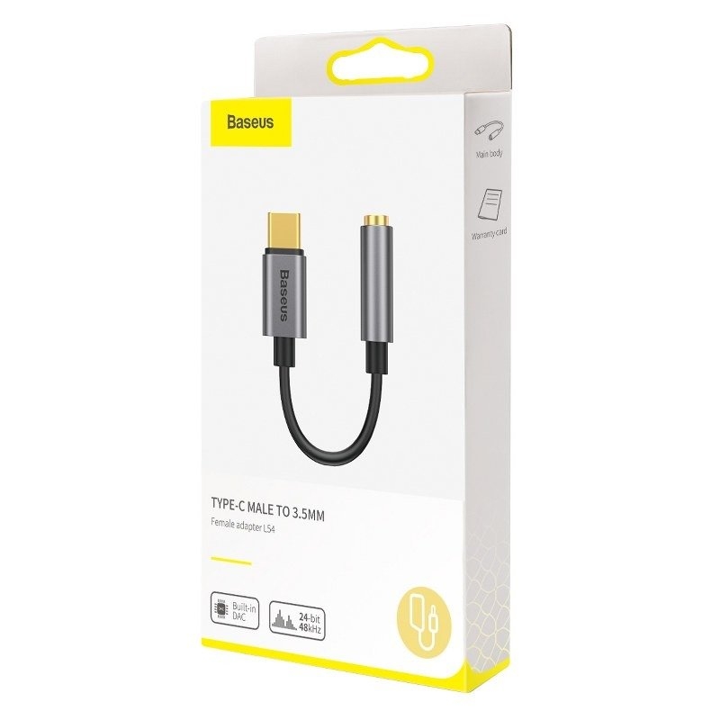 Baseus L54 Audio Adapter USB-C + mini jack 3,5mm (Black+Gray) | pkmodelar.cz