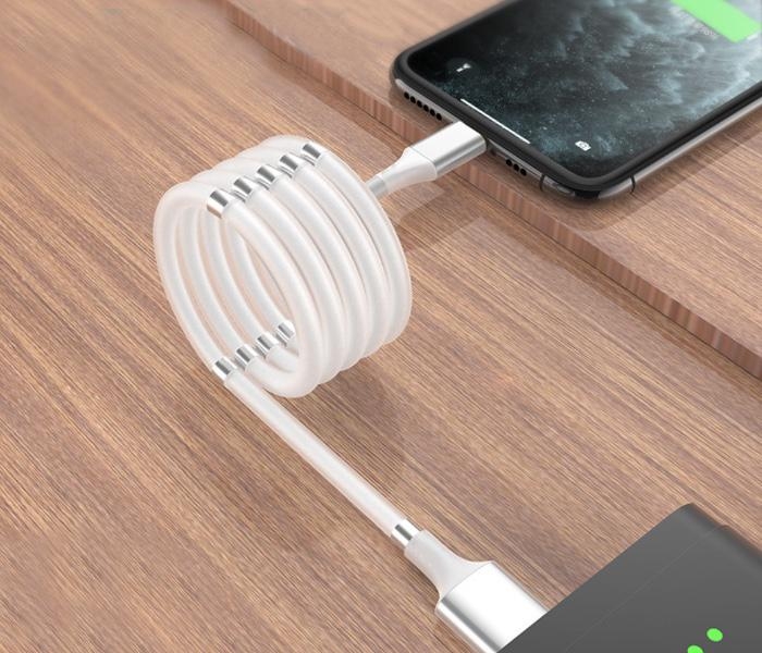 Magnetický samonavíjecí USB nabíjecí kabel (Type-C) (90 cm) | pkmodelar.cz