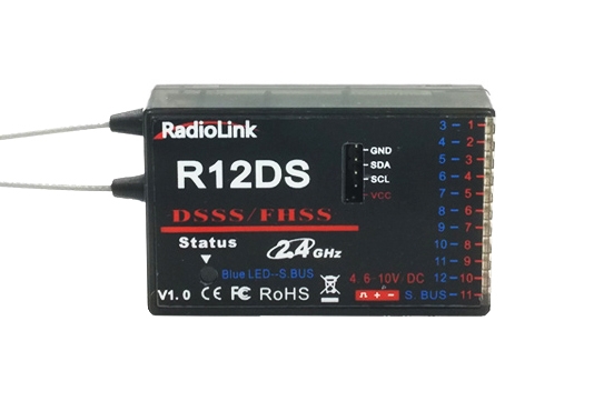 Vysílač AT10II s přijímačem R12DS + telem. modul | pkmodelar.cz