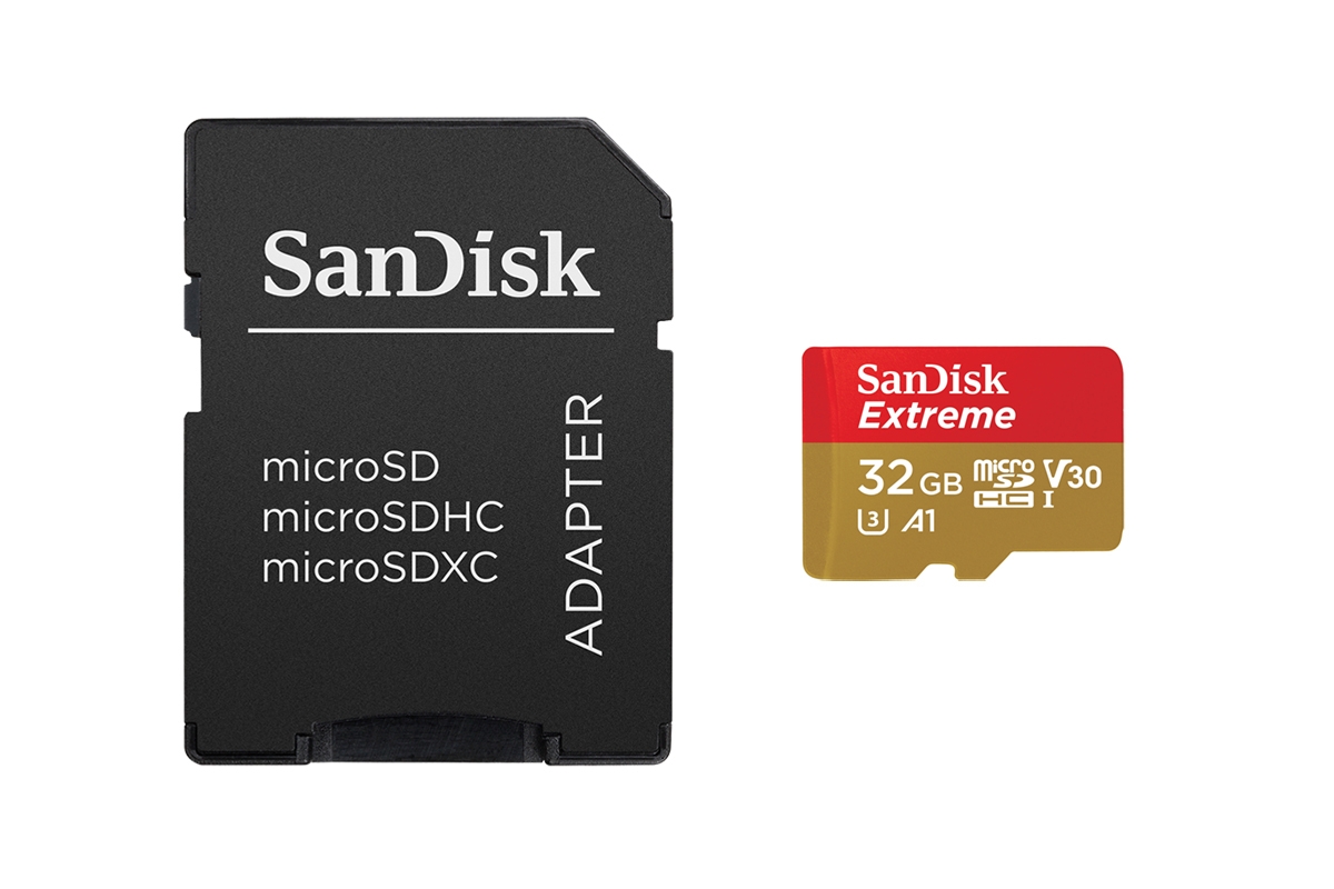 SanDisk MicroSDXC 32GB Extreme A1 UHS-I (V30) U3 + SD adaptér | pkmodelar.cz