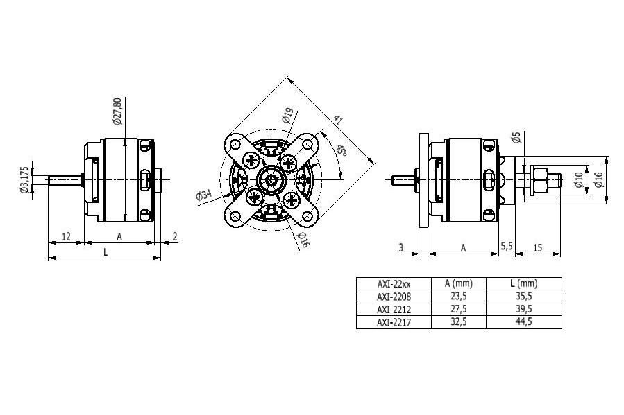 AXI 2217/16 V3 střídavý motor | pkmodelar.cz