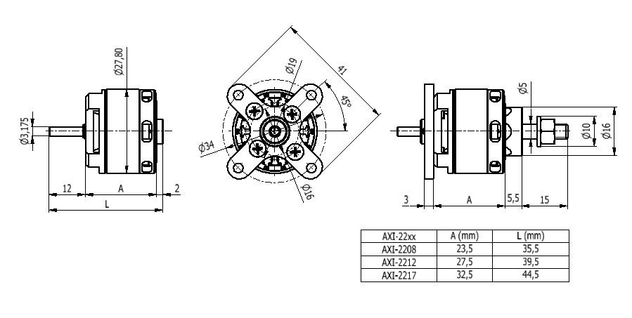 AXI 2217/20 V2 střídavý motor | pkmodelar.cz