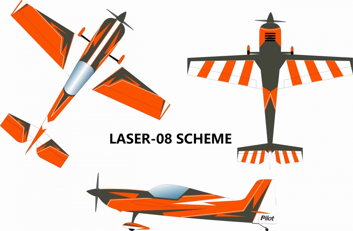 73" Laser 1850mm 35cc Oranžovo-Šedý | pkmodelar.cz