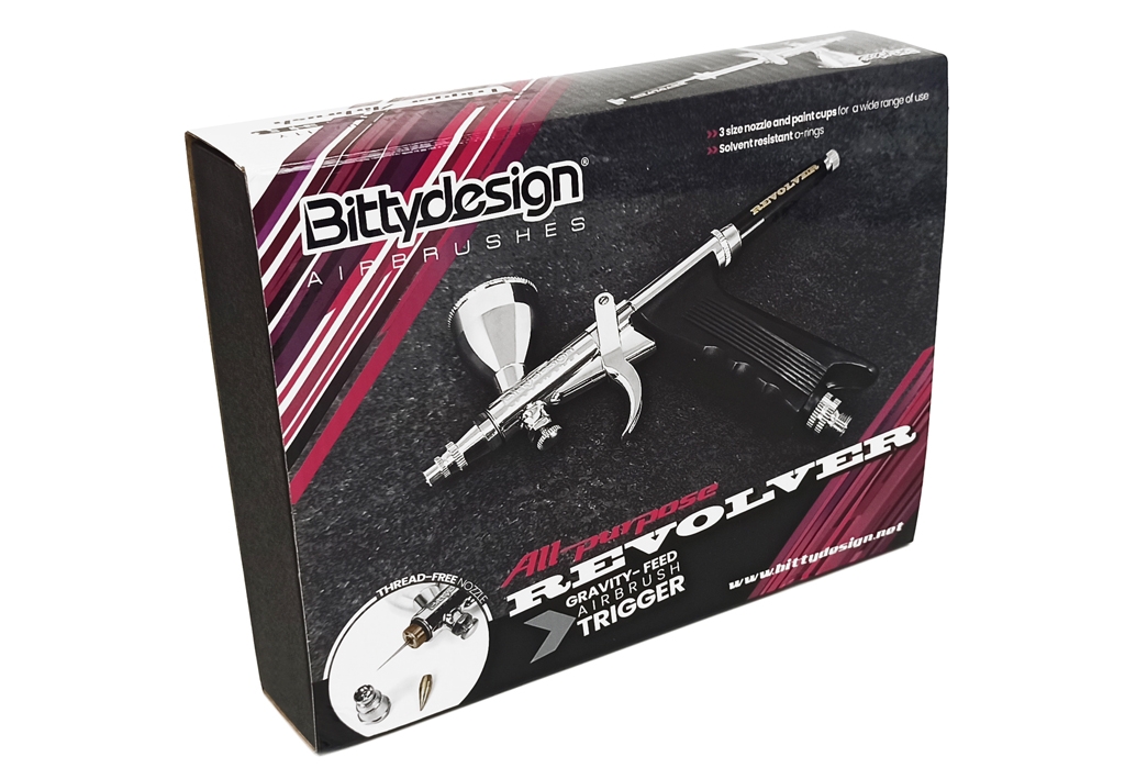 Bittydesign Revolver - víceúčelová airbrush pistole s 0,3/0,5/0,8mm tryskou