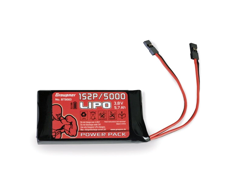 Vysílačový pack, LiPo 1S2P/5000 3,8V TX, 21Wh | pkmodelar.cz