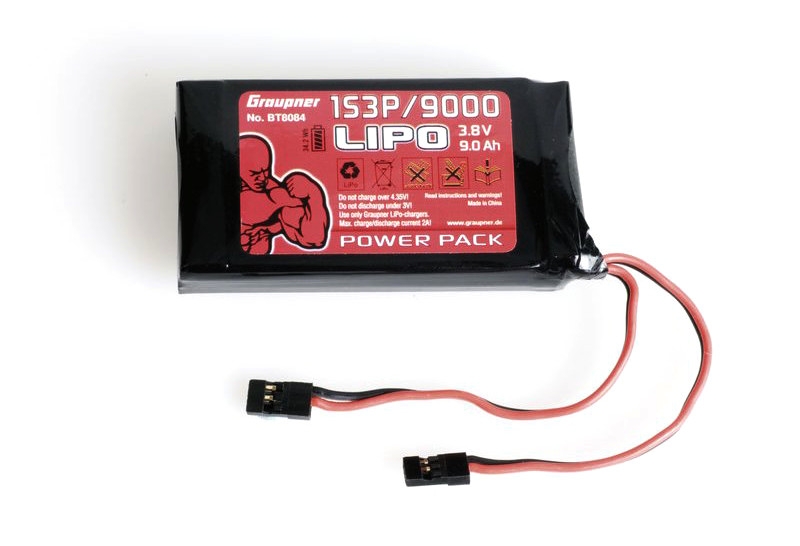 Vysílačový pack, LiPo 1S3P/9000 3,8V TX, 34,2Wh | pkmodelar.cz