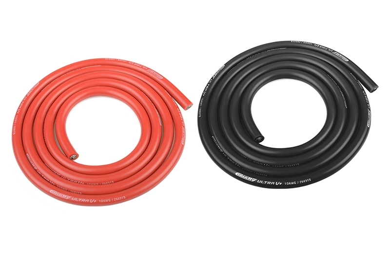 Silikonový kabel 5,5qmm, 10AWG, 2x1metr, černý a červený