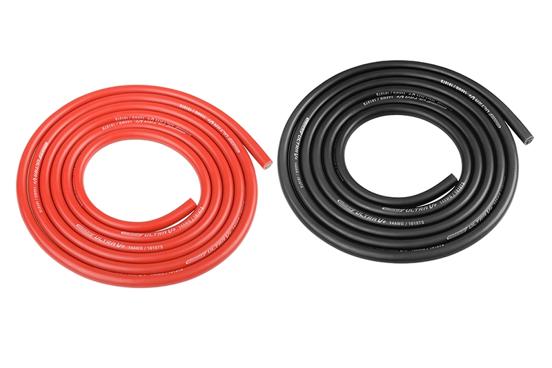 Silikonový kabel 3,5qmm, 14AWG, 2x1metr, černý a červený