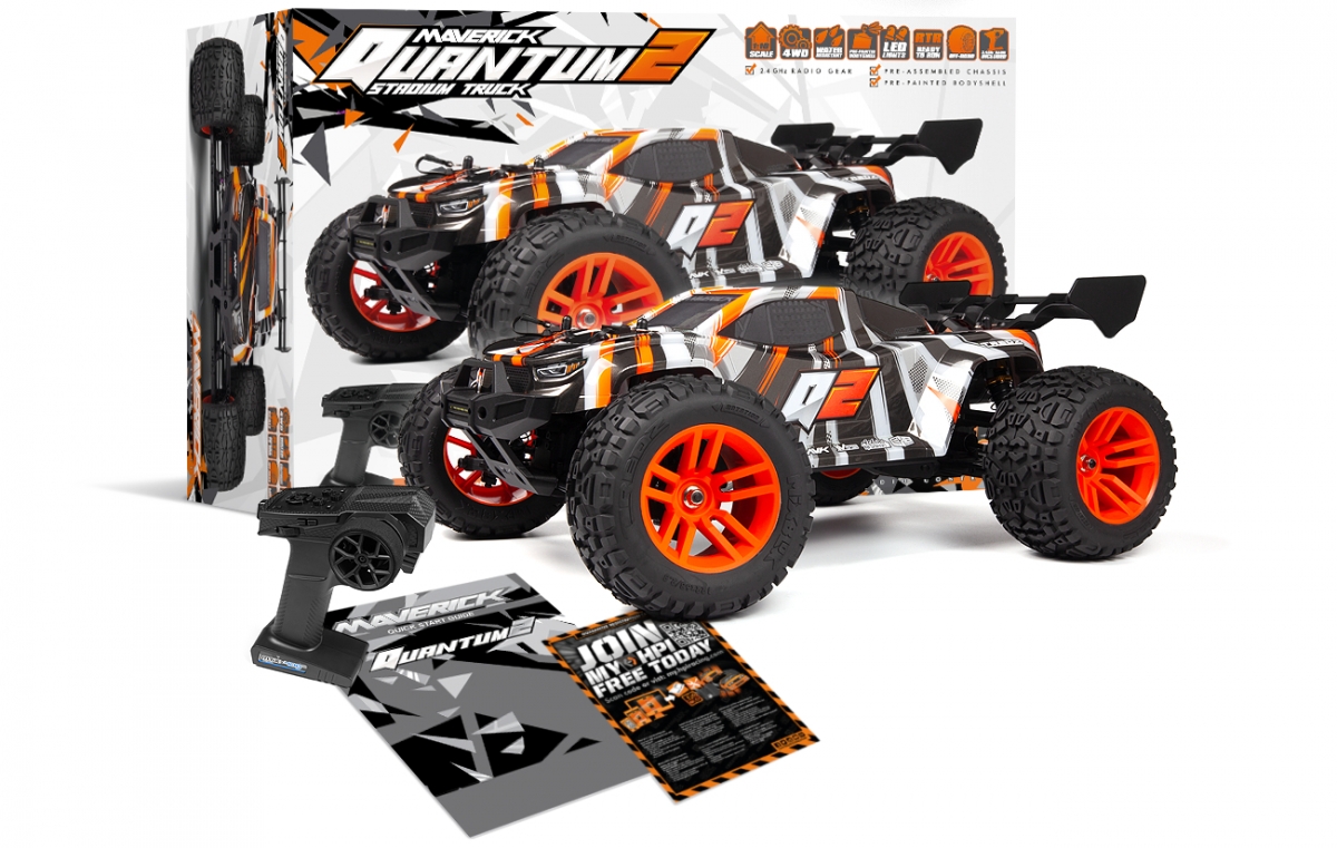 Quantum2 XT 1/10th Stadium Truck - Oranžový | pkmodelar.cz