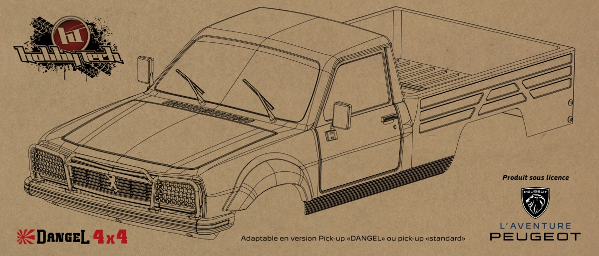 Čirá karoserie PEUGEOT 504 včetně příslušenství, licencovaná, 313mm | pkmodelar.cz