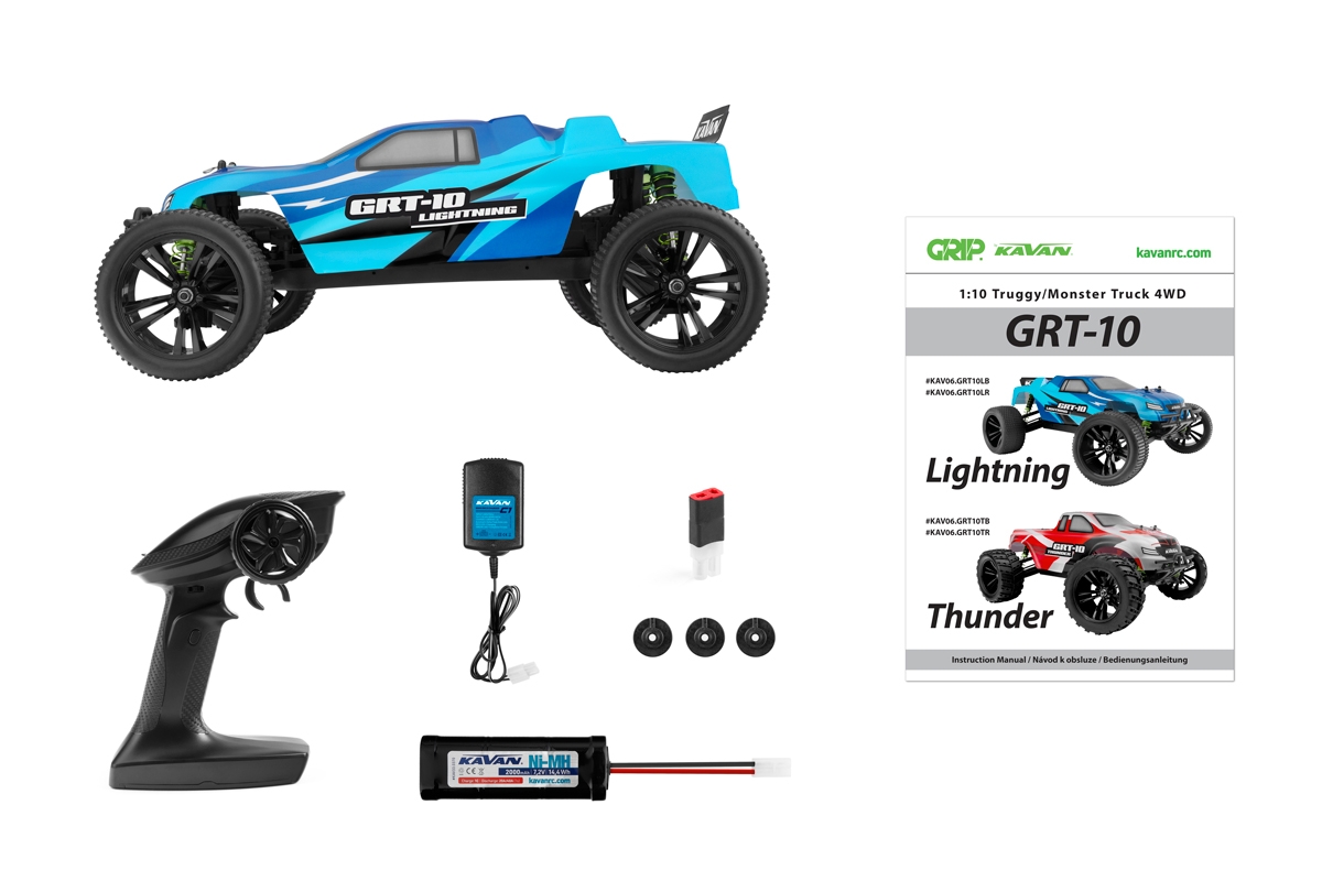 KAVAN GRT-10 Lightning 2,4 GHz 4WD Truggy 1:10 - Modrý - RTR | pkmodelar.cz