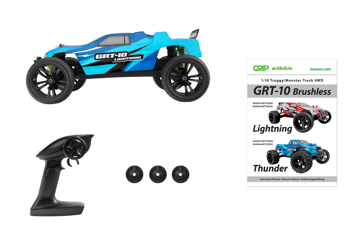 KAVAN GRT-10 Lightning Brushless 2,4 GHz 4WD Truggy 1:10 - Modrý | pkmodelar.cz