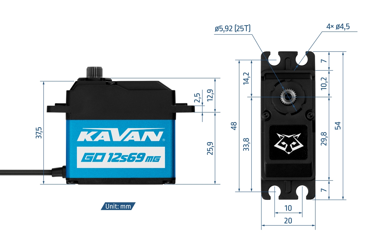 GO-12S69MG digitální servo (0.10s/60°, 26kg.cm) | pkmodelar.cz