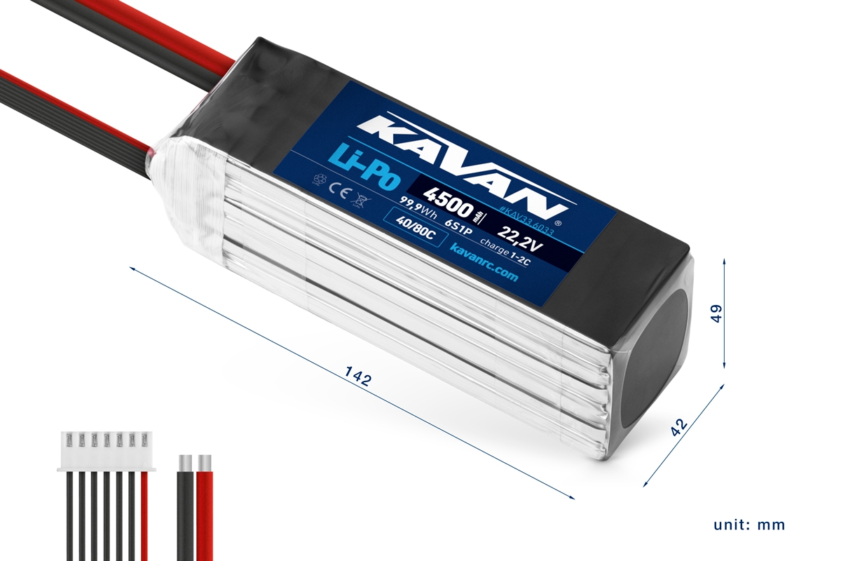 KAVAN Li-Po 4500mAh/22,2V 40/80C 99.9Wh | pkmodelar.cz