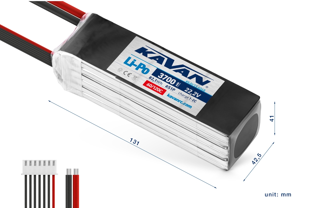 KAVAN - Li-Po 3700 mAh/22,2 V 60/120C, 82,1 Wh | pkmodelar.cz