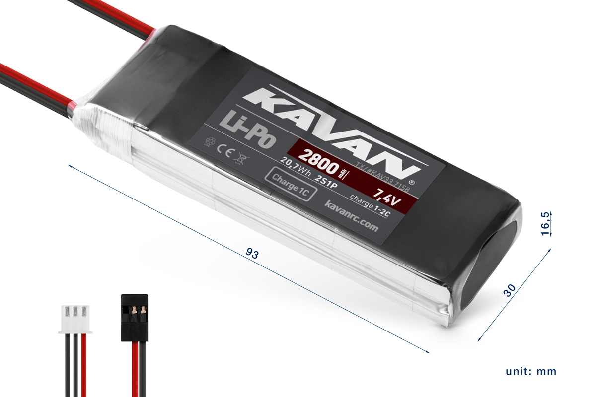 KAVAN Li-Po 2800mAh/7,4V TX | pkmodelar.cz