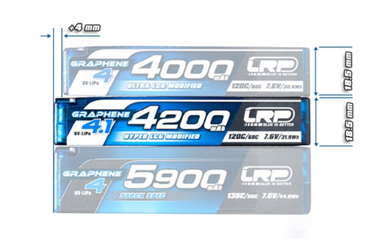 HV Ultra LCG Modified Shorty GRAPHENE-4.1 4200mAh Hardcase Akku - 7.6V LiPo - 120C/60C | pkmodelar.cz